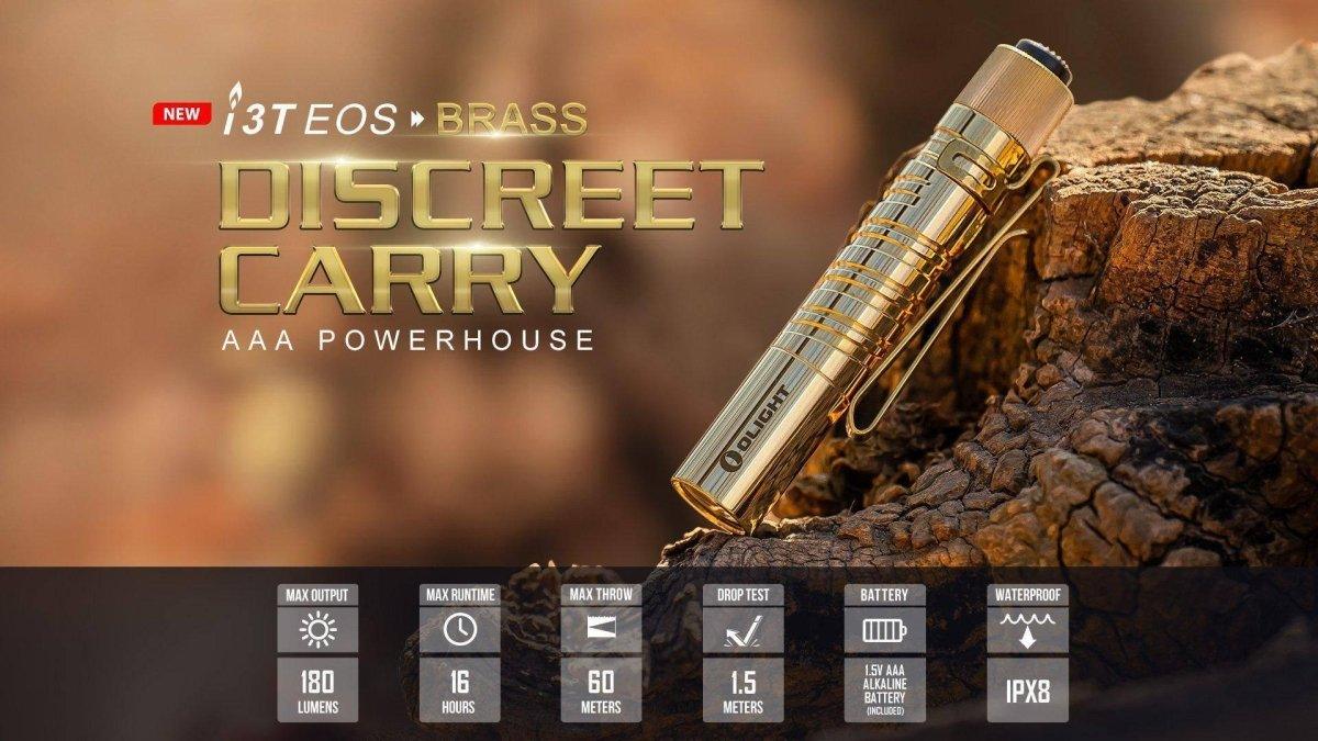 Olight i3T EOS Brass Flashlight (Limited Edition)