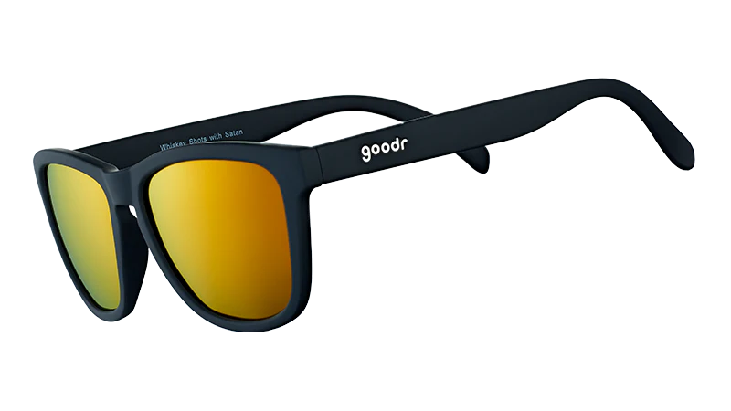 goodr Whiskey Shots with Satan Sunglasses