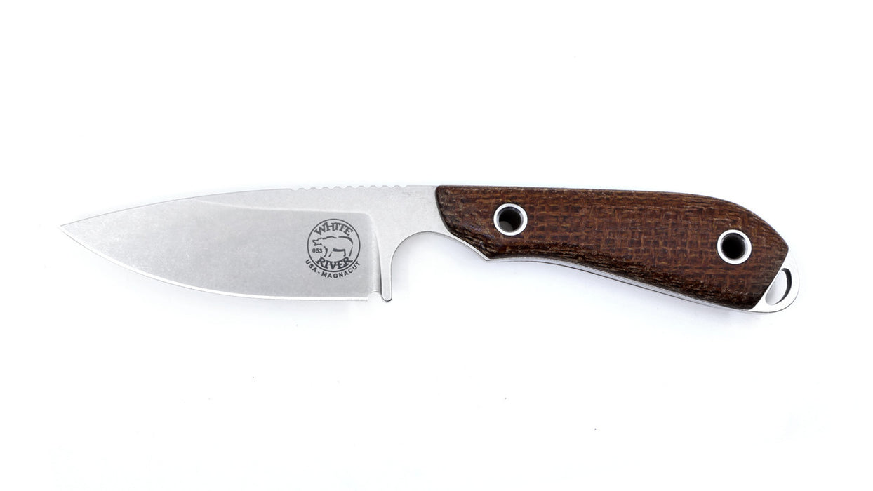 White River Model 1 Caper - MagnaCut - Natural Burlap Micarta Handle Fixed Blade (USA)