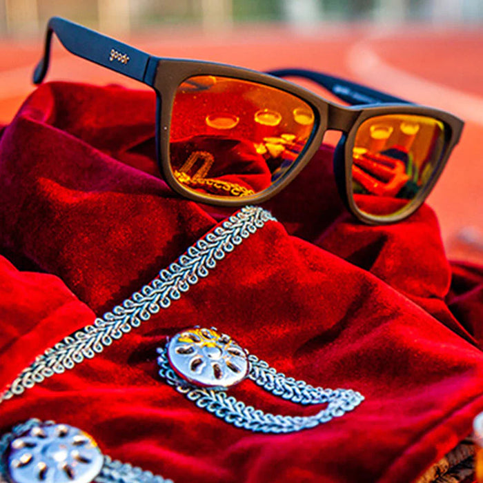 goodr Whiskey Shots with Satan Sunglasses