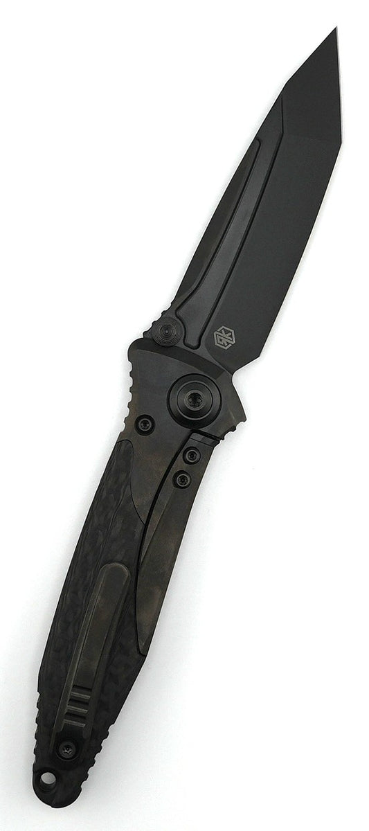 Blackstone Brand Tactical Folding Pocket Knife Black Textured Carbon Fiber  #902