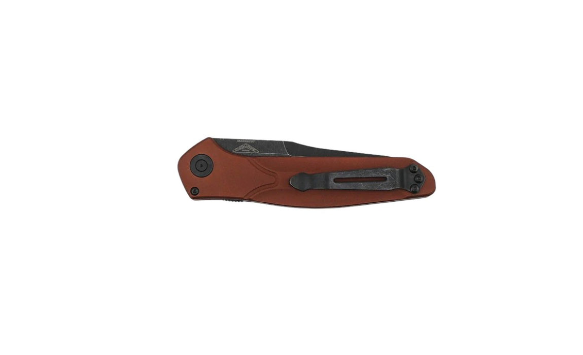 Benchmade 9400BK-03 Osborne Auto Knife 3.4" CPM-MagnaCut Black DLC Battlewashed Plain Blade, Burnt Copper Aluminum Handles