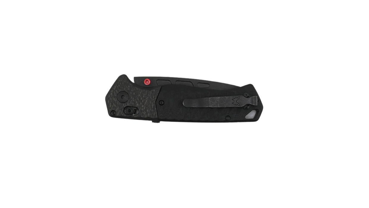 Benchmade PSK 593BK-01 AXIS-Assisted Folding Knife 3.4" CPM-MagnaCut Black Cerakote Drop Point Blade, Milled Black G10 Handles with Carbon Fiber Bolsters