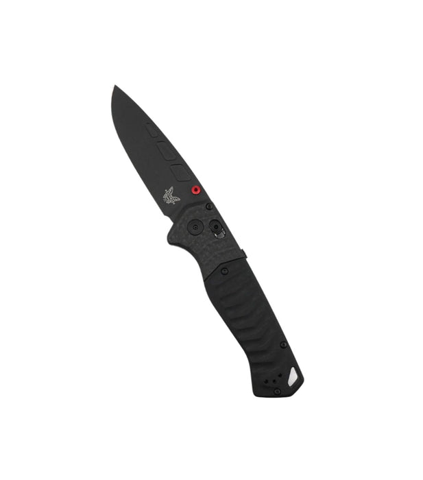 Benchmade PSK 593BK-01 AXIS-Assisted Folding Knife 3.4" CPM-MagnaCut Black Cerakote Drop Point Blade, Milled Black G10 Handles with Carbon Fiber Bolsters