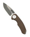 Curtiss F3 Medium Slicer Non-Flipper Stonewash MagnaCut Blade Custom Brown Anodization (USA)