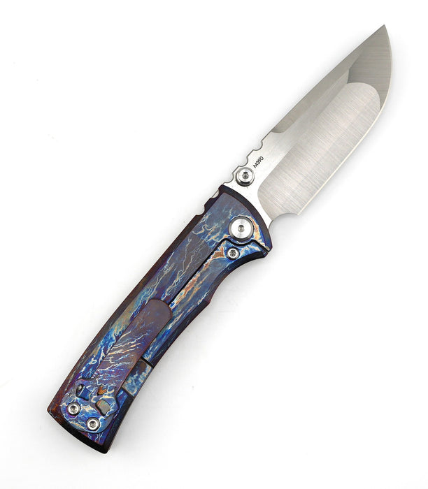 Chaves Redencion Street Custom Titanium Drop Point Knife "LightningStrike"