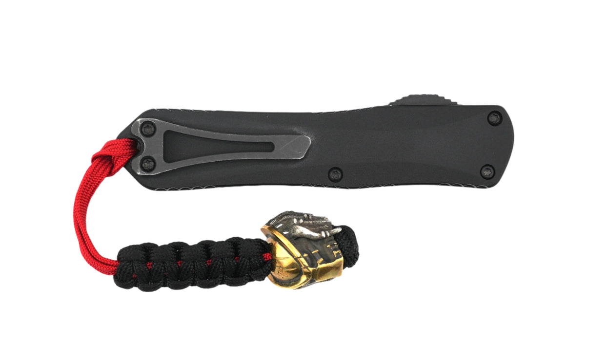 Heretic Manticore X Black Predator Red Reticle & Tanto MagnaCut Blade Silver/Copper Predator Bead