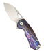 Custom GiantMouse ACE Riv Ti Framelock Single Side Heat Anodized Titanium Folding Knife