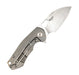 Custom GiantMouse ACE Riv Ti Framelock Single Side Heat Anodized Titanium Folding Knife