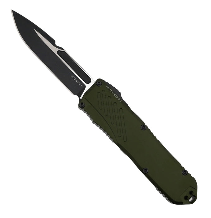 Guardian Tactical RECON-035 G2 Single Edge MagnaCut Two Tone Black Blade OD Green Handle