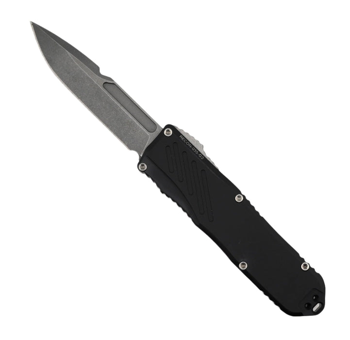 Guardian Tactical RECON-035 G2 Single Edge MagnaCut Stonewash Blade Black Handle