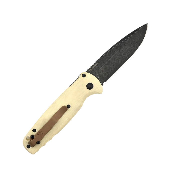 Benchmade 4300BK-03 CLA Auto Knife 3.4" MagnaCut Black DLC Battlewash Plain Blade Ivory G10 Handles