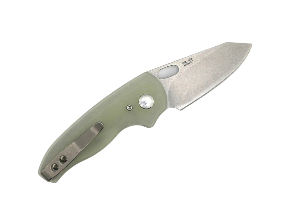 TRM Nerd Liner Lock Contoured 3D Jade G10 Scales Stonewashed CPM-MagnaCut