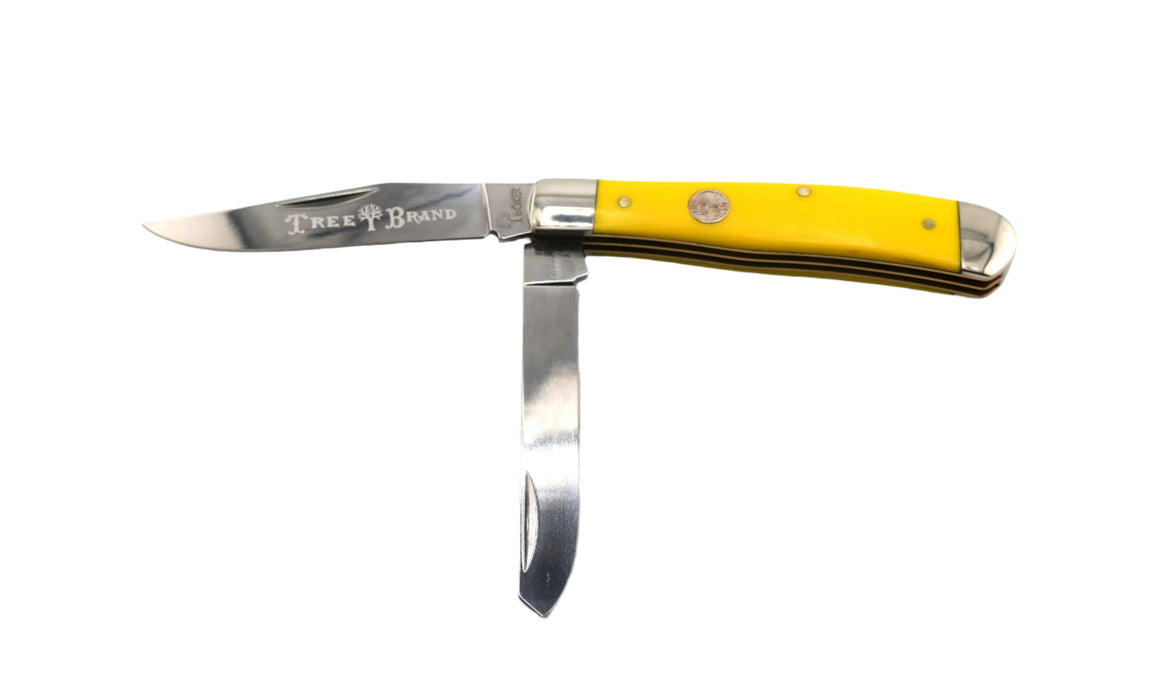 Boker Traditional Series 2.0 Trapper w/ Smooth Yellow Delrin Handles D2 Blade, Slipjoint 110834