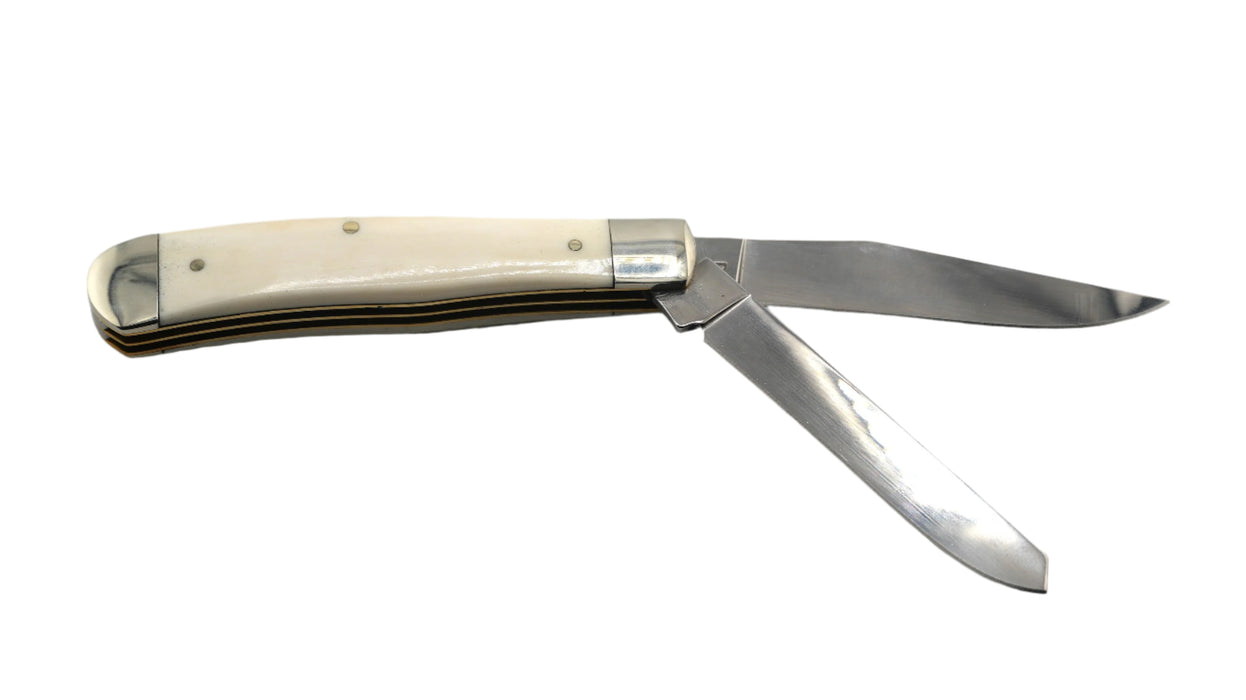 Boker Traditional Series 2.0 Trapper w/ Smooth White Bone Handles D2 Blade with Nickel Silver Bolsters, Slipjoint 110826