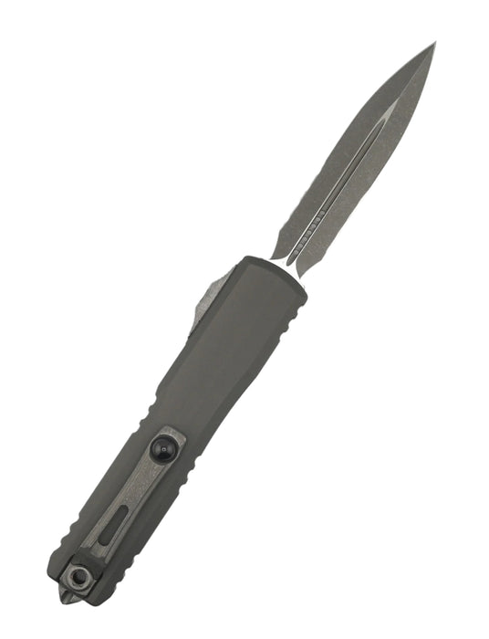 Microtech 1122-11APNC Ultratech ZBP D/E Partially Serrated Apocalyptic Blade w/ Natural Clear Aluminum Handles
