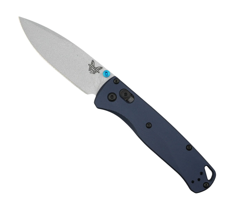 Benchmade 535SL-13 Seasonal Bugout Folding Knife 3.24" S90V Crushed Silver Cerakote Drop Point Blade w/ Crater Blue Aluminum Handles