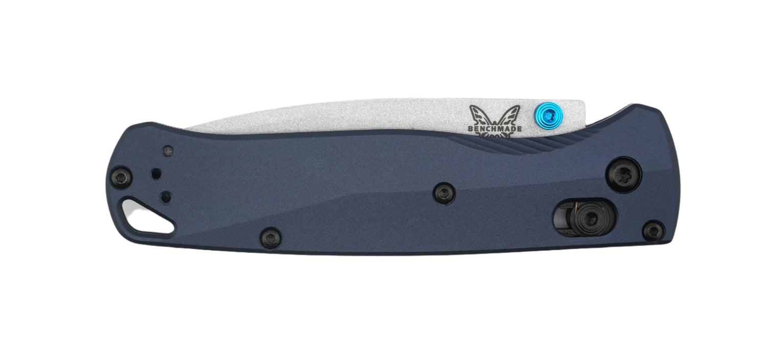 Benchmade 535SL-13 Seasonal Bugout Folding Knife 3.24" S90V Crushed Silver Cerakote Drop Point Blade w/ Crater Blue Aluminum Handles