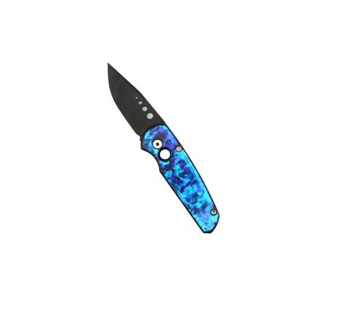 Pre-Owned ProTech Runt Blue, Purple, & Black Auto Knife Smooth Handle from NORTH RIVER OUTDOORS