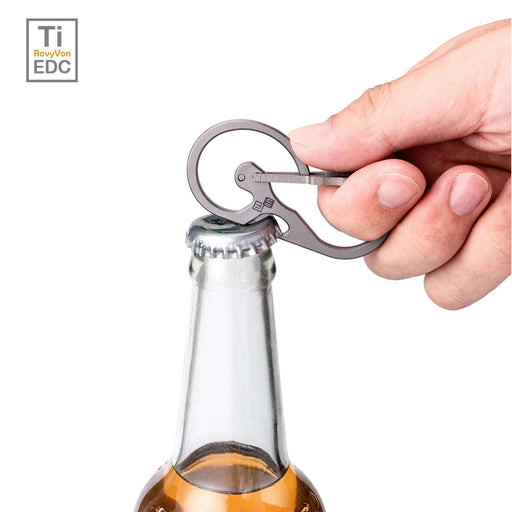 RovyVon U8 Sandblasted Titanium Carabiner, Quick-release Keychain Carabiner / Bottle Opener / Hand Tools - NORTH RIVER OUTDOORS