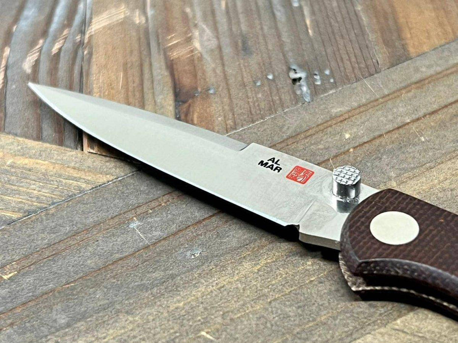 Al Mar Hawk Ultralight AM2BN2T Talon Brown Micarta Folding Knife (Japan)