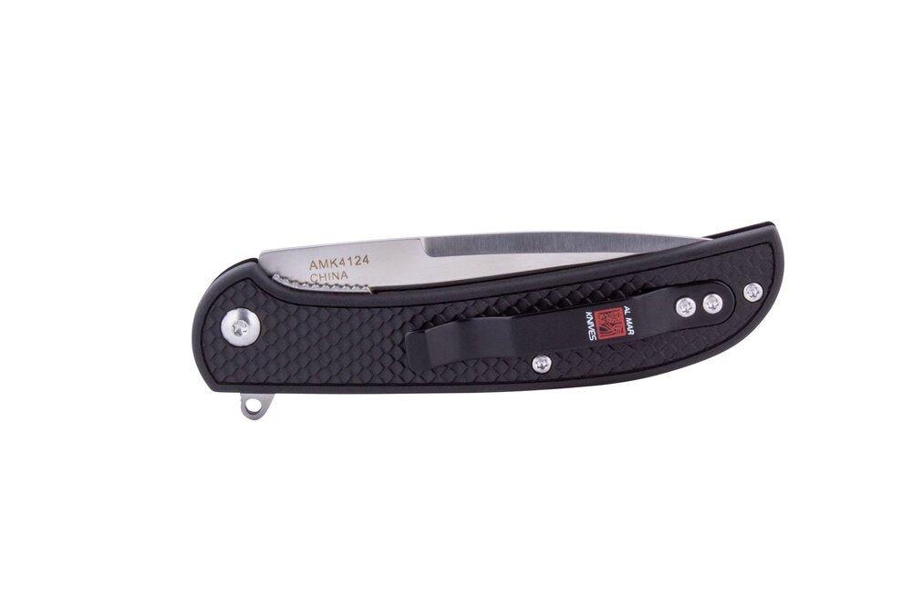 Al Mar Ultralight Falcon Linerlock 3.15" Satin Talon Drop Point / Black FRN Handle