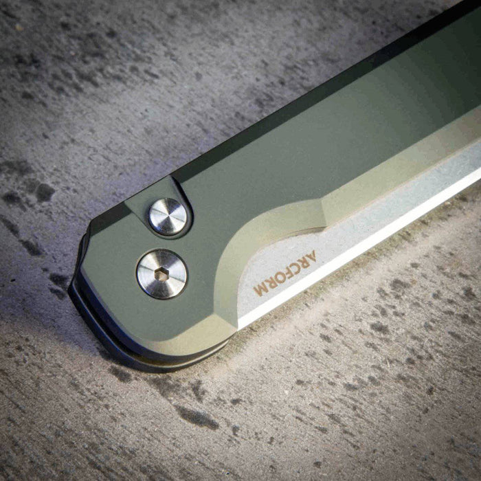 Arcform Slimfoot Auto OD Green Anodize Stonewash 3.1" 154CM Bade (USA)