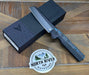 Darcform Slimfoot ARC-110 Flipper 3.5" Black M390 Sheepsfoot Blade Titanium Handles with Blue Fat Carbon Inlay