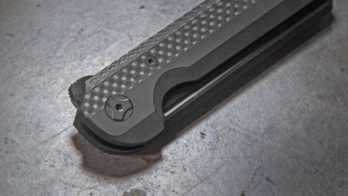 Darcform Slimfoot Titanium Carbon Fiber Handle Black M390 Flipper