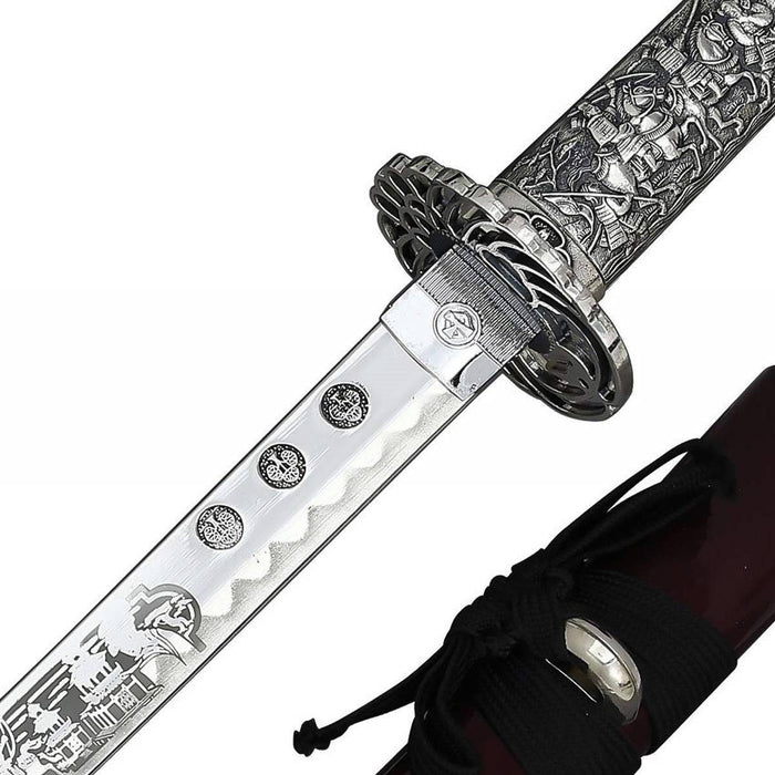 Art Gladius 178 Katana Silver Engraved