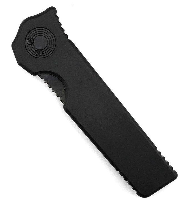 Asheville Steel Paragon Razor DLC Straight Edge Gravity Knife S35VN DLC Black Handle (USA)