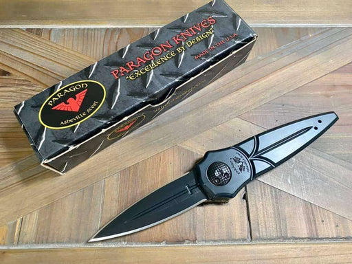 Asheville Steel Paragon Warlock Dagger Grind Black S30V (USA)