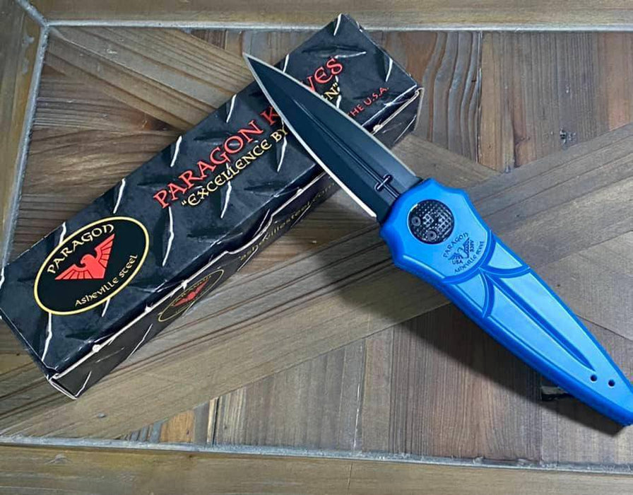 Asheville Steel Paragon Warlock Dagger Mystic Blue S30V (USA)