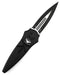 Asheville Steel Paragon Warlock-X Gen-2 Gravity Knife Black Handles Ti Clip Two Tone Black Blade (USA)