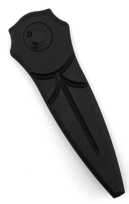 Asheville Steel Paragon Warlock-X Gen-2 Gravity Knife Black Handles Ti Clip Two Tone Black Blade (USA)