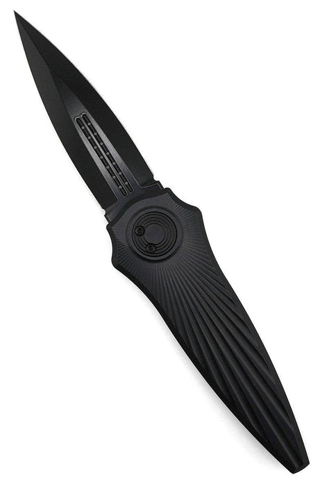 Asheville Steel Paragon Warlock-X Gen-2 Gravity Knife Black Star Burst Black Blade (USA)