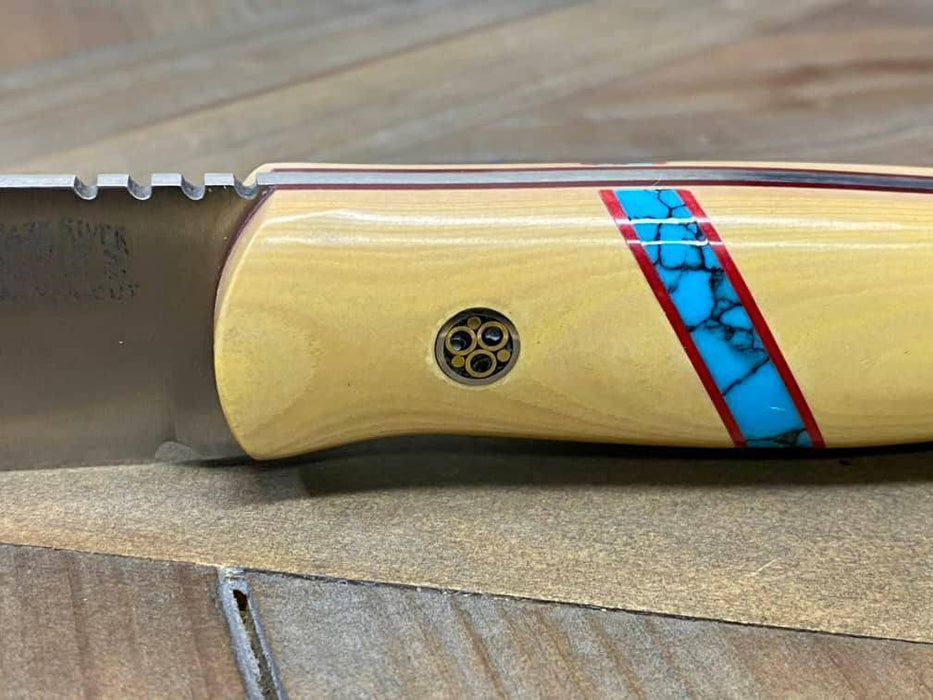 Bark River Bushcraft Scout Knife MagnaCut Antique Ivory Micarta Handles (USA)