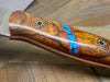 Bark River Bushcraft Scout Knife MagnaCut Desert Ironwood Burl Turquoise Spacer Mosaic Pins (USA)