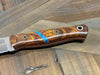 Bark River Bushcraft Scout Knife MagnaCut Desert Ironwood Burl Turquoise Spacer Mosaic Pins (USA)