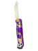 Bark River Bushcraft Scout Knife MagnaCut Purple Cholla Cactus with Turquoise Handles Sea Blue Liners Mosaic Pins (USA)