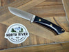 Bark River Classic Drop Point Hunter Knife S45VN Black Micarta Red Liners Mosaic Pins