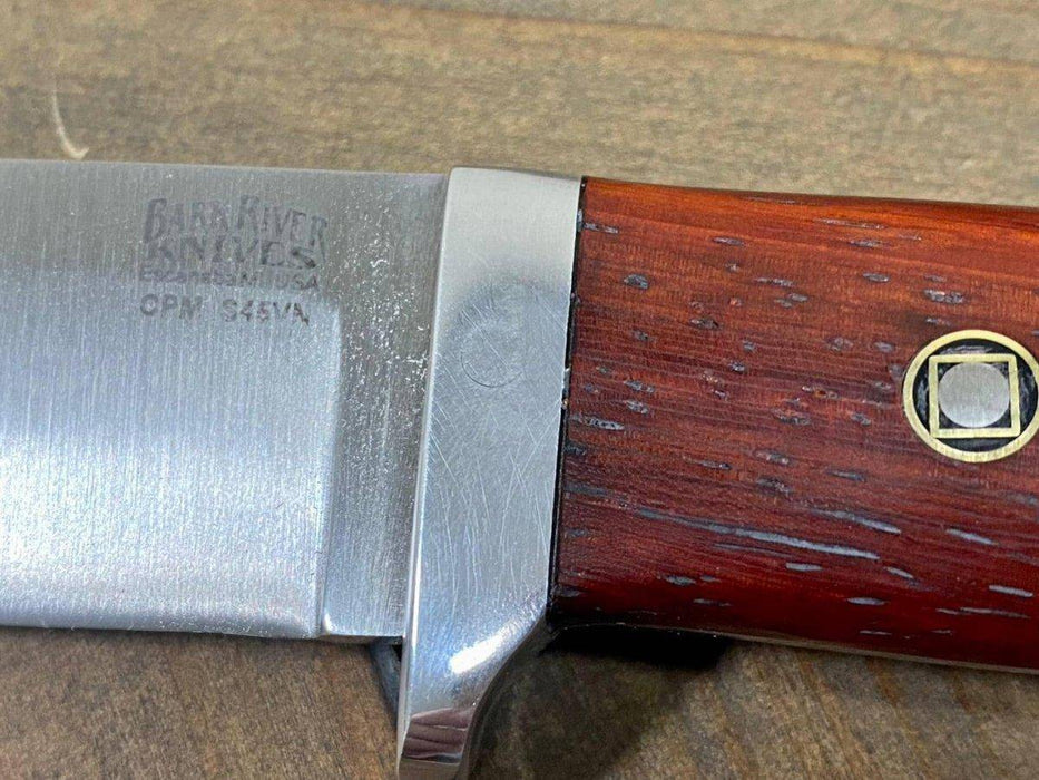 Bark River Classic Drop Point Hunter Knife S45VN Bloodwood Maple Burl Mosaic Pins