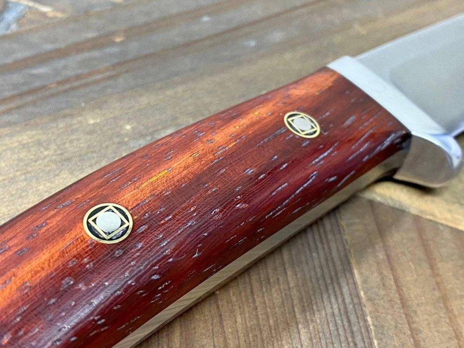 Bark River Classic Drop Point Hunter Knife S45VN Bloodwood Maple Burl Mosaic Pins