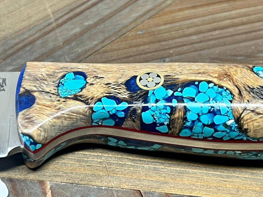 Bark River Fox River EXT-2 LT 3V Blue Cholla Cactus Turquoise Red Liners Mosaic Pins (USA)