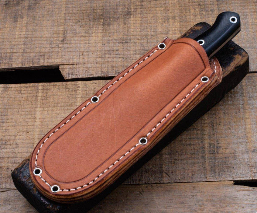 Bark River Gunny Scandi CPM 3V Black Linen Micarta, Red Liners, Mosaic Pins