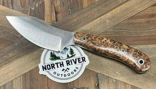 Bark River JX6 II MagnaCut Fixed Knife Black Ash Burl Black Liners Mosaic Pins (USA)