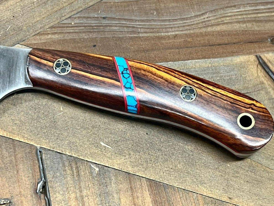 Bark River JX6 II MagnaCut Fixed Knife Desert Ironwood Turquoise Spacer Red Liners Mosaic Pins (USA)