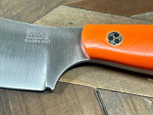 Bark River JX6 II MagnaCut Fixed Knife Orange G10 White Liners Mosaic Pins (USA)