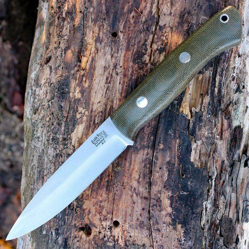 Bark River Knives Aurora Fixed 4.75" A2 Knife Green