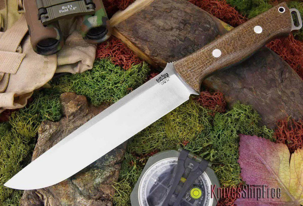 Bark River Knives Bravo II CPM 3V Tan Burlap Micarta